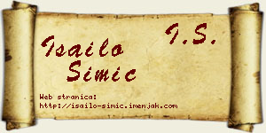 Isailo Simić vizit kartica